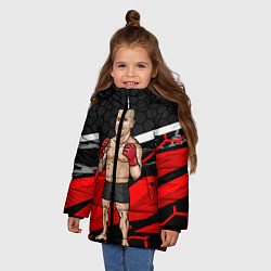 Куртка зимняя для девочки Боксёр, цвет: 3D-черный — фото 2