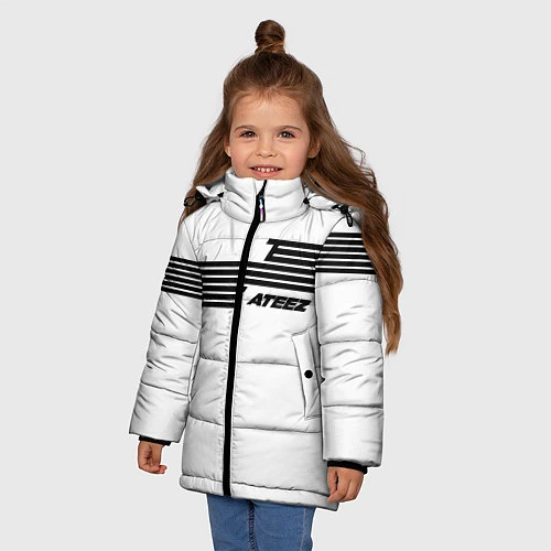 Зимняя куртка для девочки Ateez / 3D-Светло-серый – фото 3
