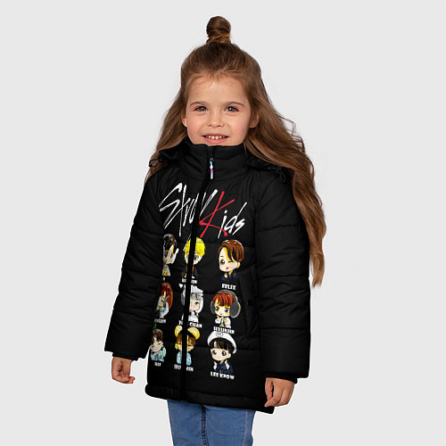 Зимняя куртка для девочки Stray Kids / 3D-Светло-серый – фото 3