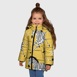 Куртка зимняя для девочки Зебра арт, цвет: 3D-красный — фото 2