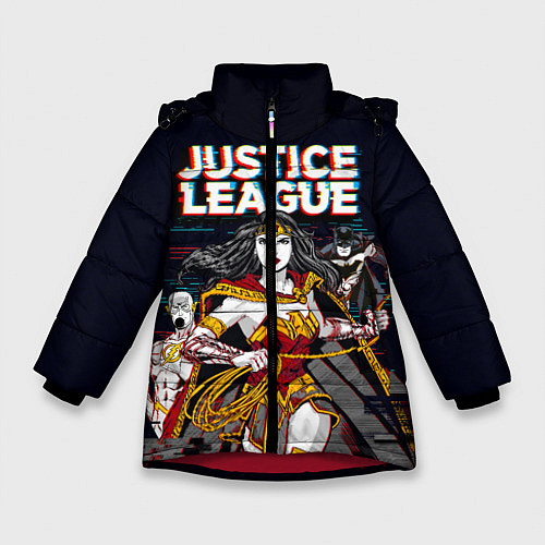 Зимняя куртка для девочки Justice League / 3D-Красный – фото 1