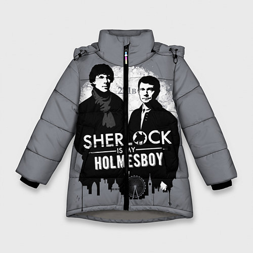 Зимняя куртка для девочки Sherlock Holmesboy / 3D-Светло-серый – фото 1
