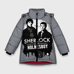 Куртка зимняя для девочки Sherlock Holmesboy, цвет: 3D-красный