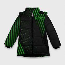 Куртка зимняя для девочки Mass Effect N7, цвет: 3D-черный