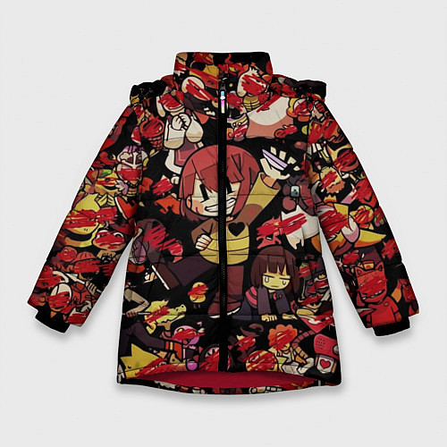 Зимняя куртка для девочки UNDERTALE CHARA / 3D-Красный – фото 1