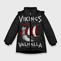 Куртка зимняя для девочки Vikings Valhalla, цвет: 3D-черный