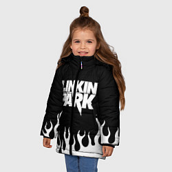 Куртка зимняя для девочки Linkin Park: Black Flame, цвет: 3D-светло-серый — фото 2