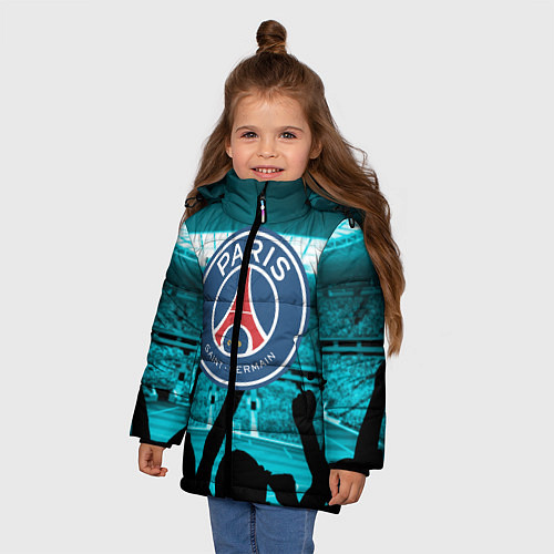 Зимняя куртка для девочки Пари Сен Жермен / 3D-Светло-серый – фото 3