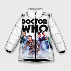 Куртка зимняя для девочки Доктор Кто, цвет: 3D-черный