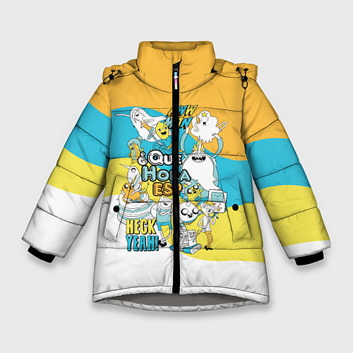 Зимняя куртка для девочки Adventure Time / 3D-Светло-серый – фото 1
