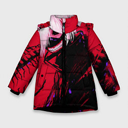 Куртка зимняя для девочки Токийский Гуль, цвет: 3D-черный