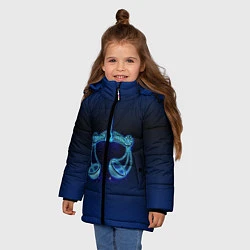 Куртка зимняя для девочки Знаки Зодиака Весы, цвет: 3D-красный — фото 2