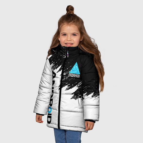 Зимняя куртка для девочки DETROIT BECOME HUMAN / 3D-Светло-серый – фото 3