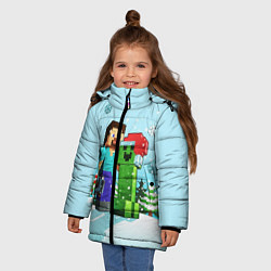 Куртка зимняя для девочки MINECRAFT НОВОГОДНИЙ, цвет: 3D-красный — фото 2