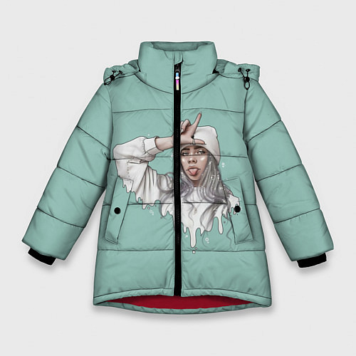 Зимняя куртка для девочки Billie Eilish Mint Art / 3D-Красный – фото 1