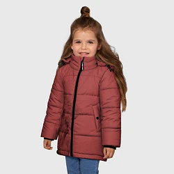 Куртка зимняя для девочки Конь на красном фоне, цвет: 3D-светло-серый — фото 2