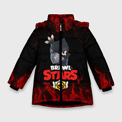 Куртка зимняя для девочки BRAWL STARS CROW, цвет: 3D-черный