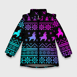 Куртка зимняя для девочки FORTNITE НОВОГОДНИЙ, цвет: 3D-светло-серый