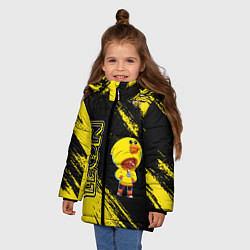 Куртка зимняя для девочки Brawl Stars leon sally, цвет: 3D-черный — фото 2