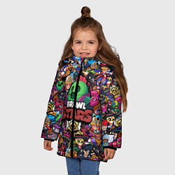 Куртка зимняя для девочки BRAWL STARS SPIKE, цвет: 3D-светло-серый — фото 2