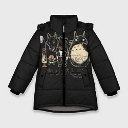 Куртка зимняя для девочки My Neighbor Totoro, цвет: 3D-светло-серый