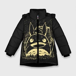Куртка зимняя для девочки Тоторо, цвет: 3D-черный