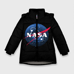 Куртка зимняя для девочки NASA Black Hole, цвет: 3D-светло-серый