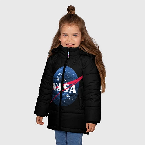 Зимняя куртка для девочки NASA Black Hole / 3D-Светло-серый – фото 3