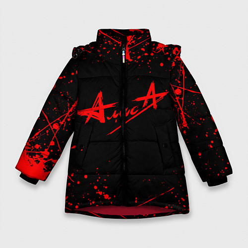 Зимняя куртка для девочки АлисА / 3D-Красный – фото 1