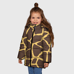 Куртка зимняя для девочки Окрас жирафа, цвет: 3D-черный — фото 2