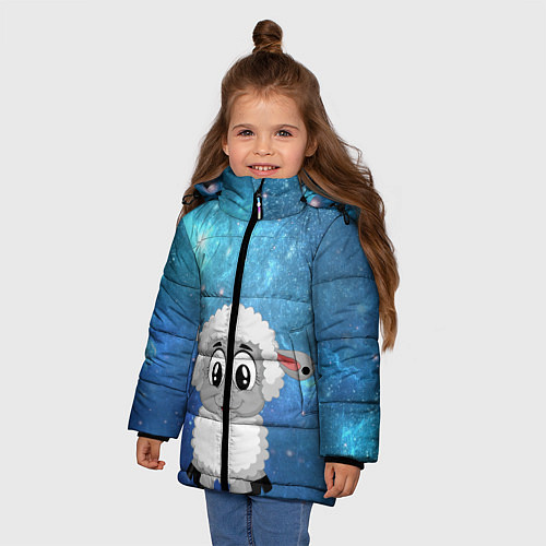 Зимняя куртка для девочки Овечка / 3D-Светло-серый – фото 3
