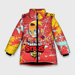 Куртка зимняя для девочки BRAWL STARS MAX, цвет: 3D-черный