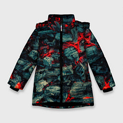 Куртка зимняя для девочки Уголь, цвет: 3D-черный
