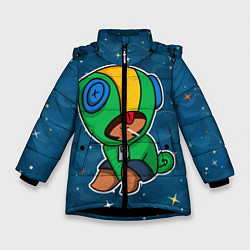 Куртка зимняя для девочки Brawl Stars Леон, цвет: 3D-черный
