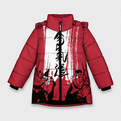 Куртка зимняя для девочки Айкидо, цвет: 3D-черный