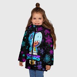 Куртка зимняя для девочки BRAWL STARS LEON НОВОГОДНИЙ, цвет: 3D-черный — фото 2