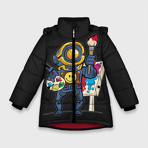 Зимняя куртка для девочки Apex Legends / 3D-Красный – фото 1