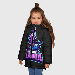 Куртка зимняя для девочки Fortnite LLAMA, цвет: 3D-черный — фото 2