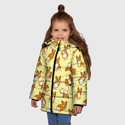 Куртка зимняя для девочки Корги, цвет: 3D-светло-серый — фото 2