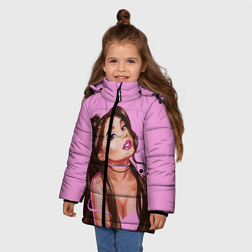 Зимняя куртка для девочки Ariana Grande Ариана Гранде / 3D-Светло-серый – фото 3
