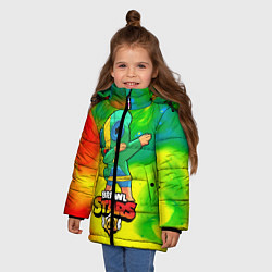 Куртка зимняя для девочки Brawl Stars Leon, Dab, цвет: 3D-красный — фото 2