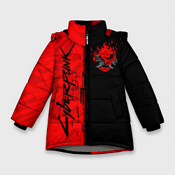 Куртка зимняя для девочки CYBERPUNK 2077, цвет: 3D-светло-серый