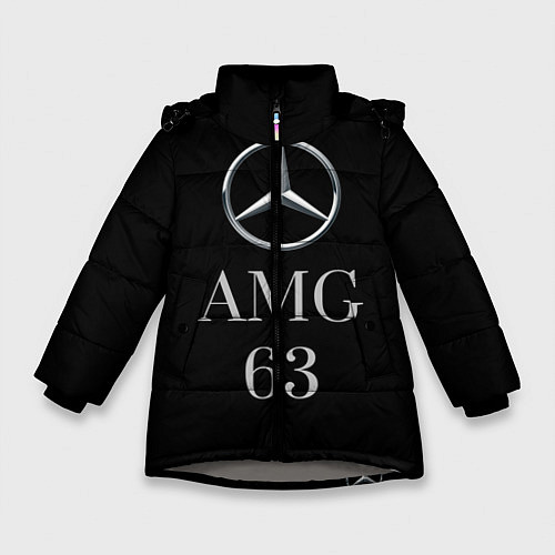Зимняя куртка для девочки Mersedes AMG 63 / 3D-Светло-серый – фото 1