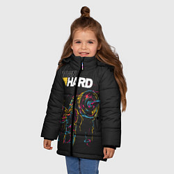 Куртка зимняя для девочки Train hard, цвет: 3D-черный — фото 2