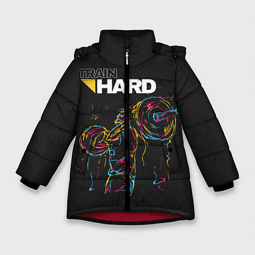 Зимняя куртка для девочки Train hard / 3D-Красный – фото 1