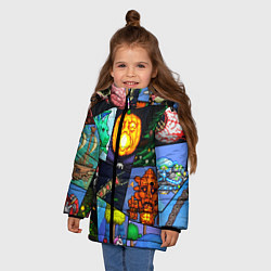 Куртка зимняя для девочки Terraria allpic, цвет: 3D-светло-серый — фото 2