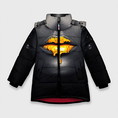 Зимняя куртка для девочки Мода: Губы / 3D-Красный – фото 1