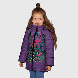 Куртка зимняя для девочки Ктулху, цвет: 3D-светло-серый — фото 2