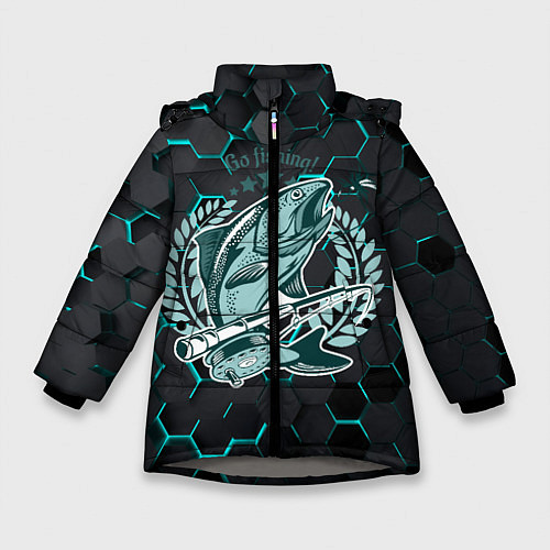 Зимняя куртка для девочки Go Fishing! / 3D-Светло-серый – фото 1