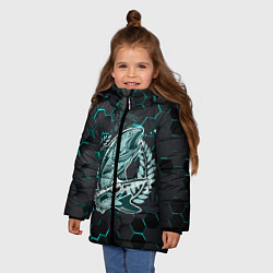 Куртка зимняя для девочки Go Fishing!, цвет: 3D-светло-серый — фото 2
